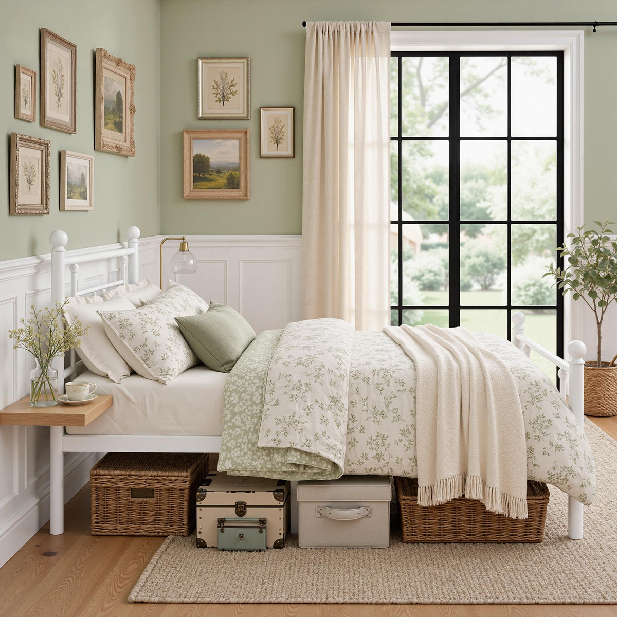 Full Size Metal Platform Bed Frame with Headboard and Footboard A794