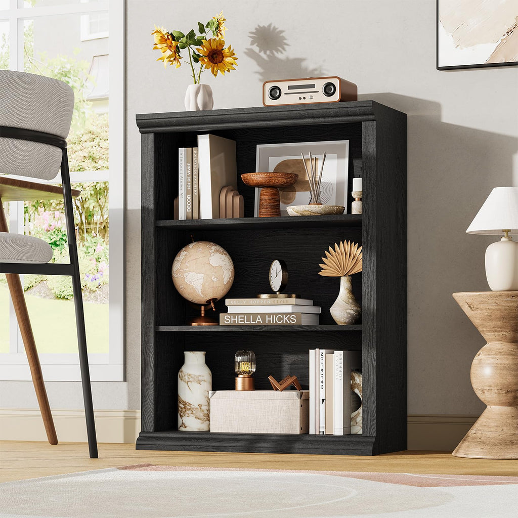 Black 3 Tier Bookcase N6820