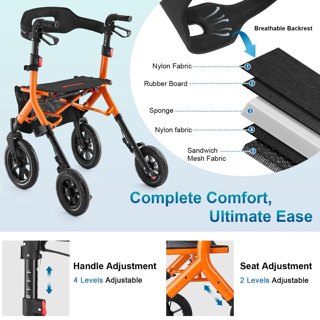 Tall Foldable Walker with Seat L471