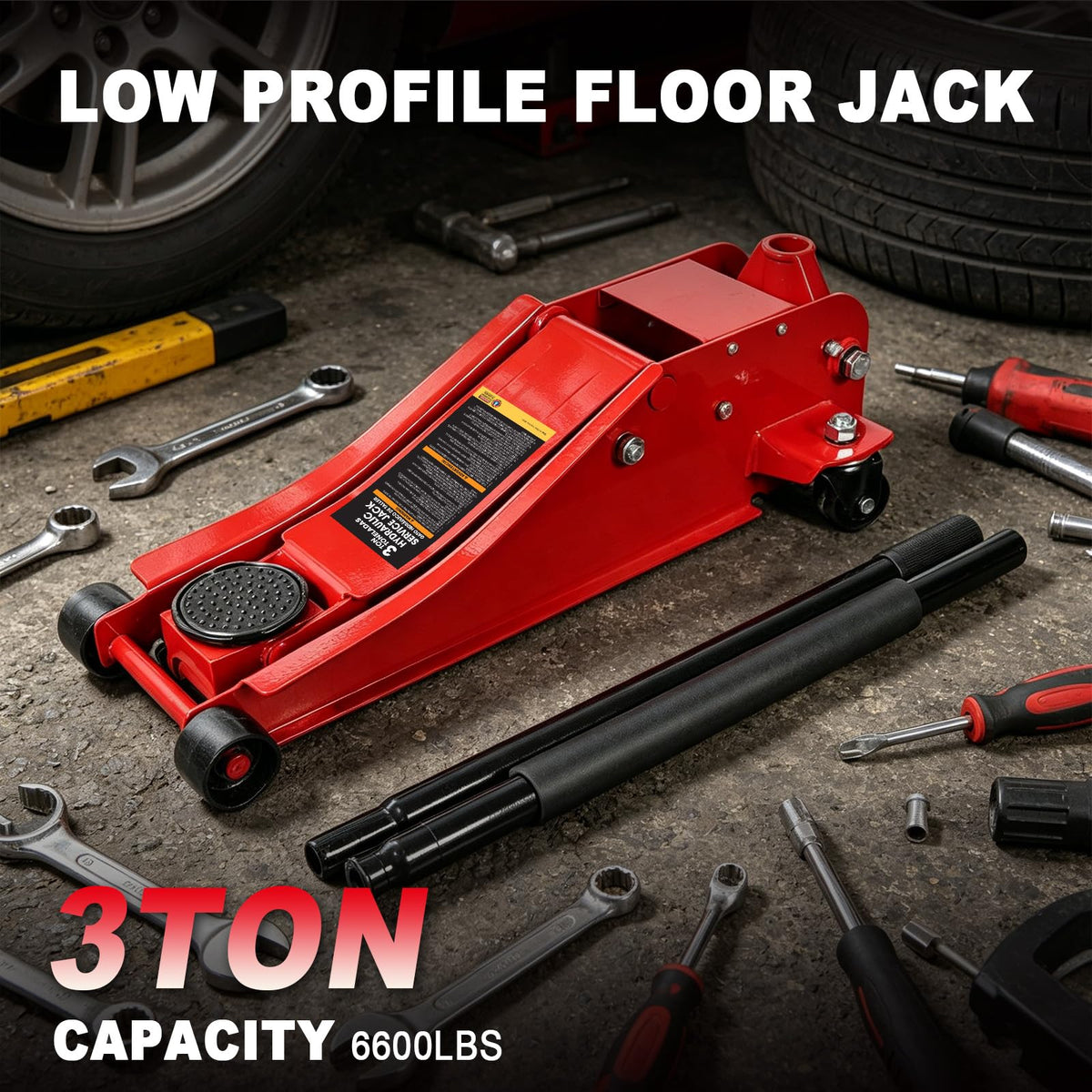 3 Ton 6600LBS Capacity Hydraulic Floor Jack U863