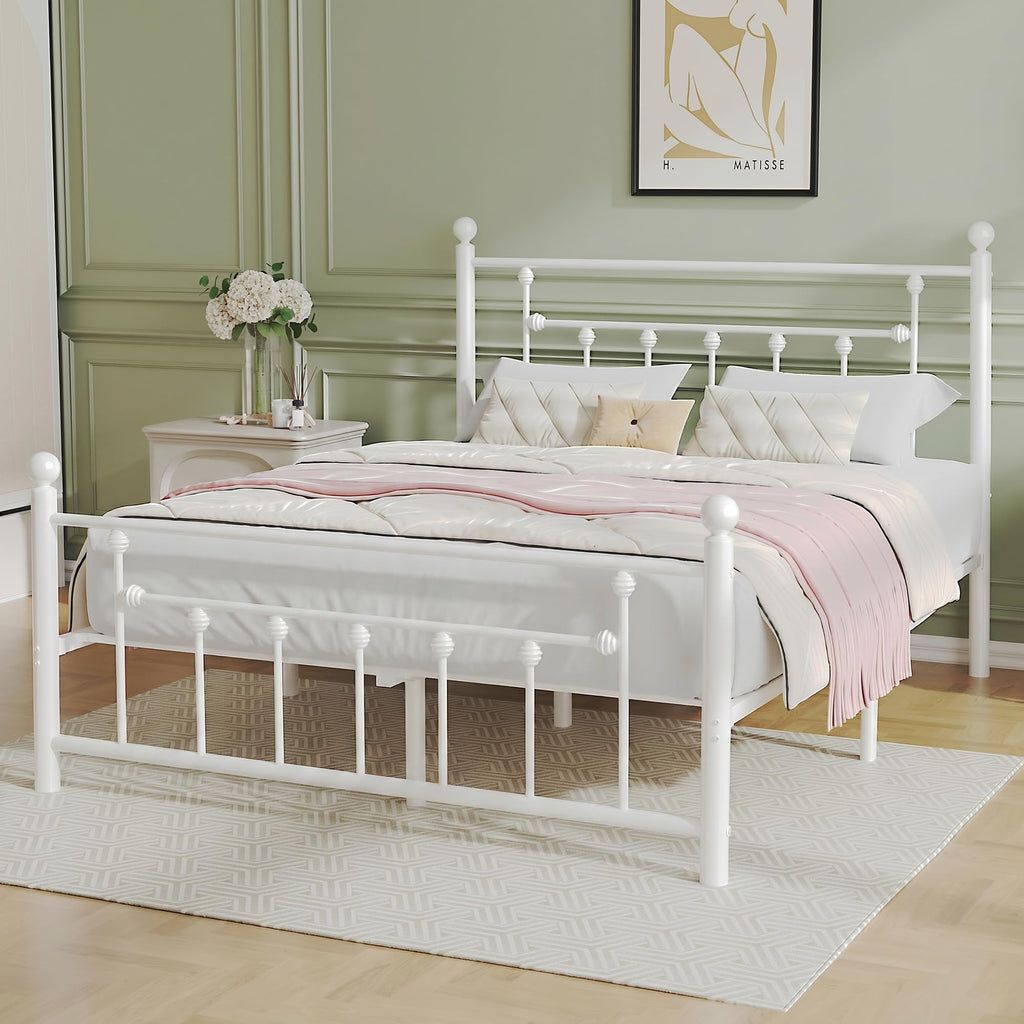 Full Size Metal Platform Bed Frame with Headboard and Footboard A794