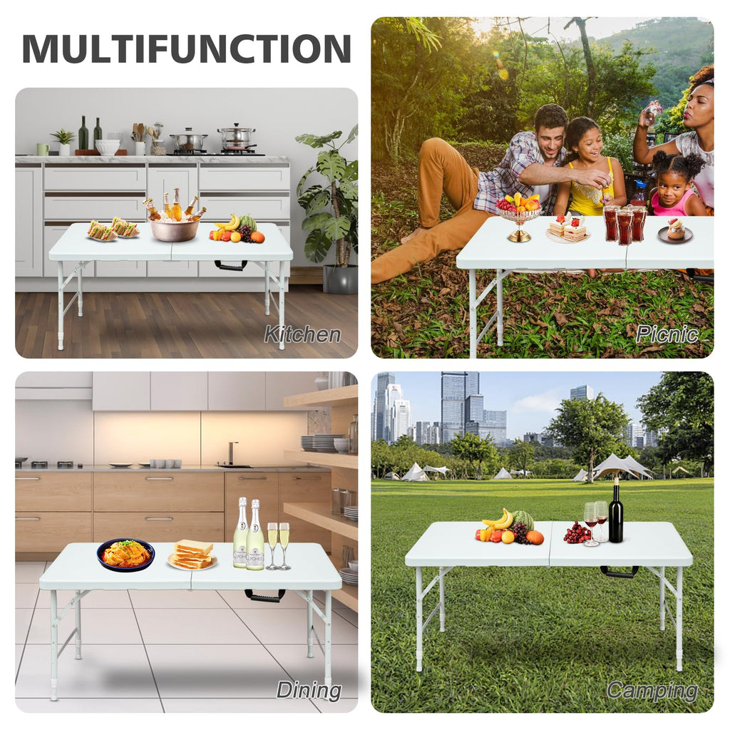 4Ft Portable Folding Table White L346