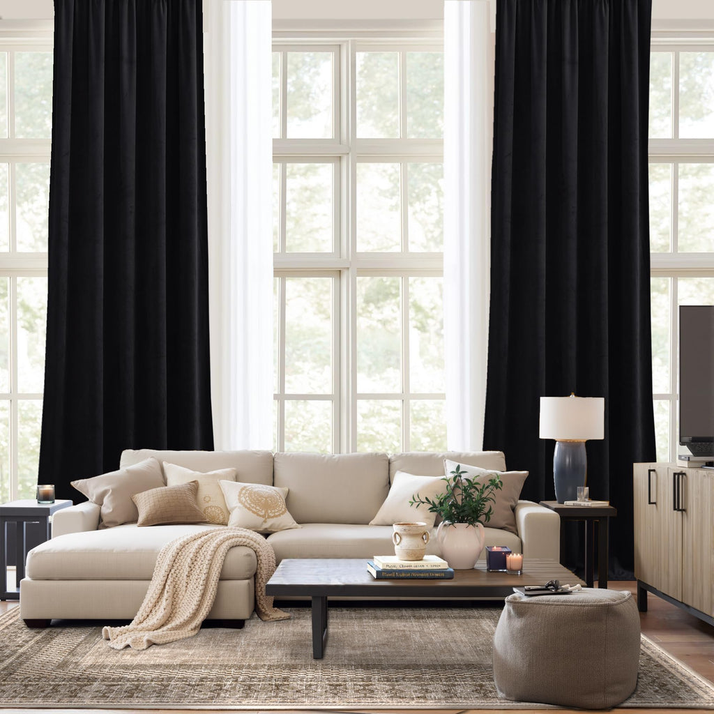 Black Out Velvet Curtains 108 inches Long N354