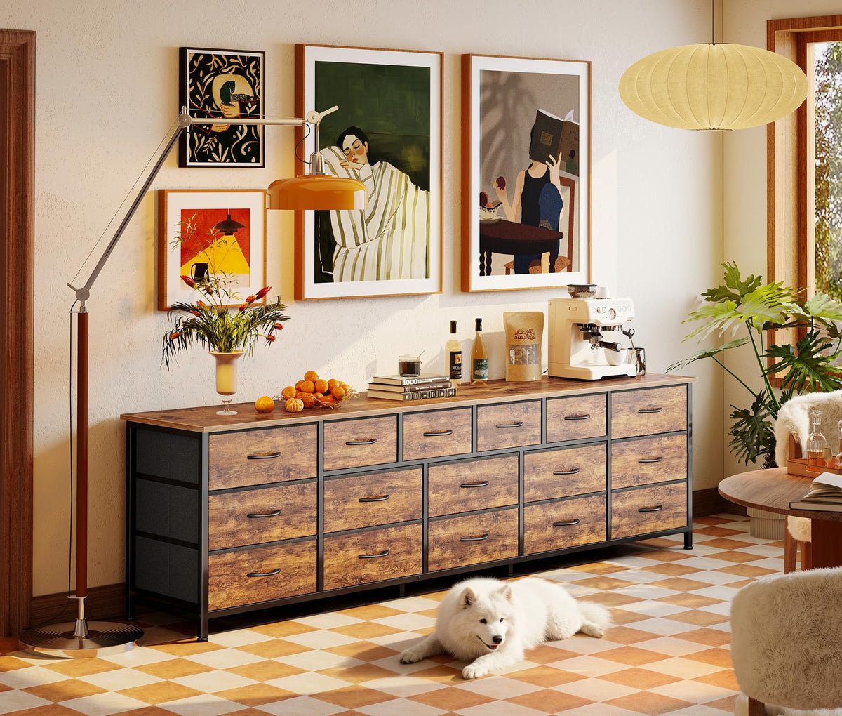 77.6" 16 Drawer Fabric Dresser R412959