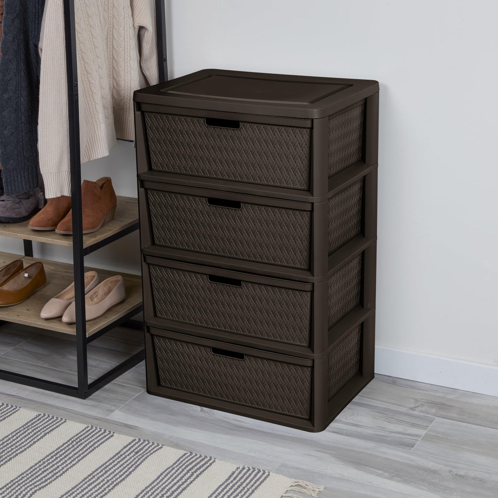 4 Drawer Plastic Storage Tower Brown N172281