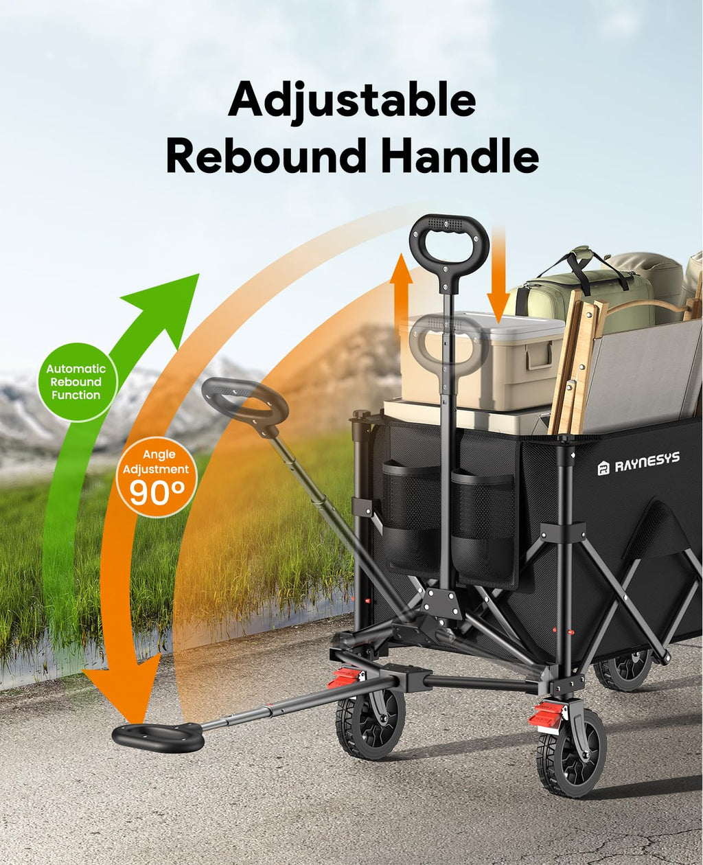 180L Foldable Wagon Cart with Wheels and Brakes F42514