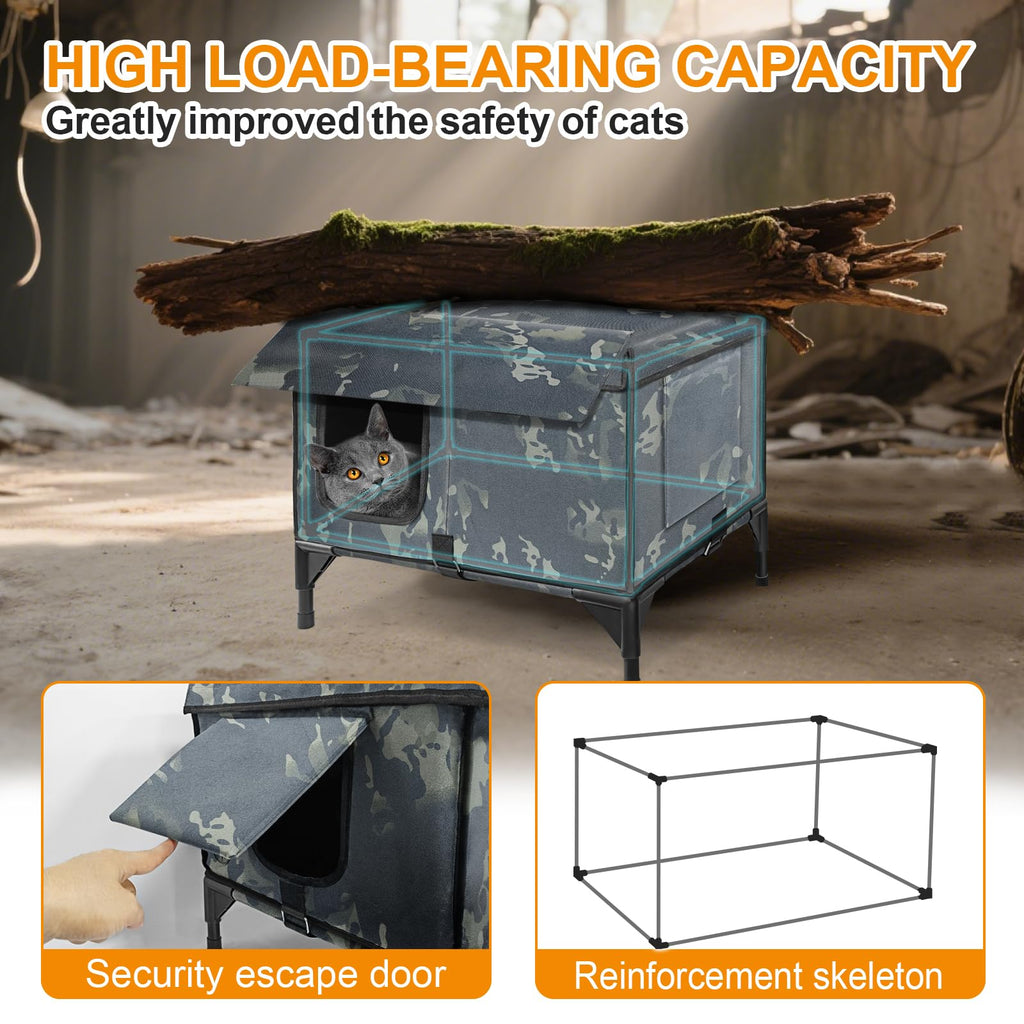 Heated Cat House with Escape Door C12860