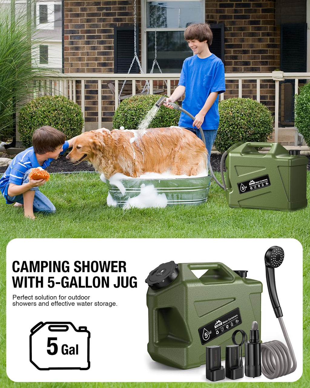 Portable Camping Shower with Water Jug S515