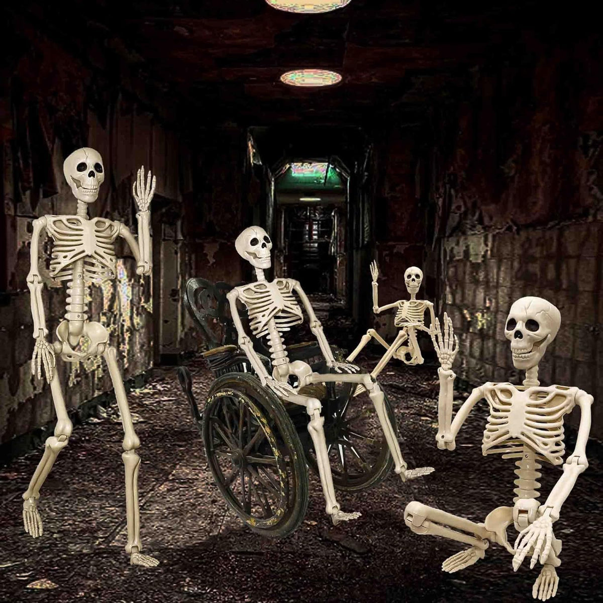 2-Pack 67" Posable Skeletons with Movable Joints X40289