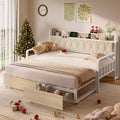 White Twin Daybed with Pop up Trundle L7736