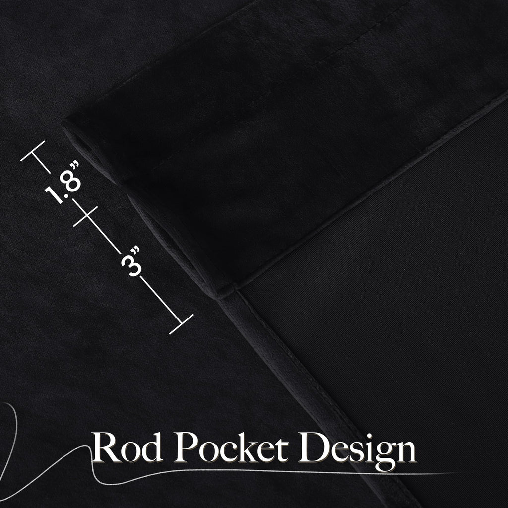 Black Out Velvet Curtains 108 inches Long N354
