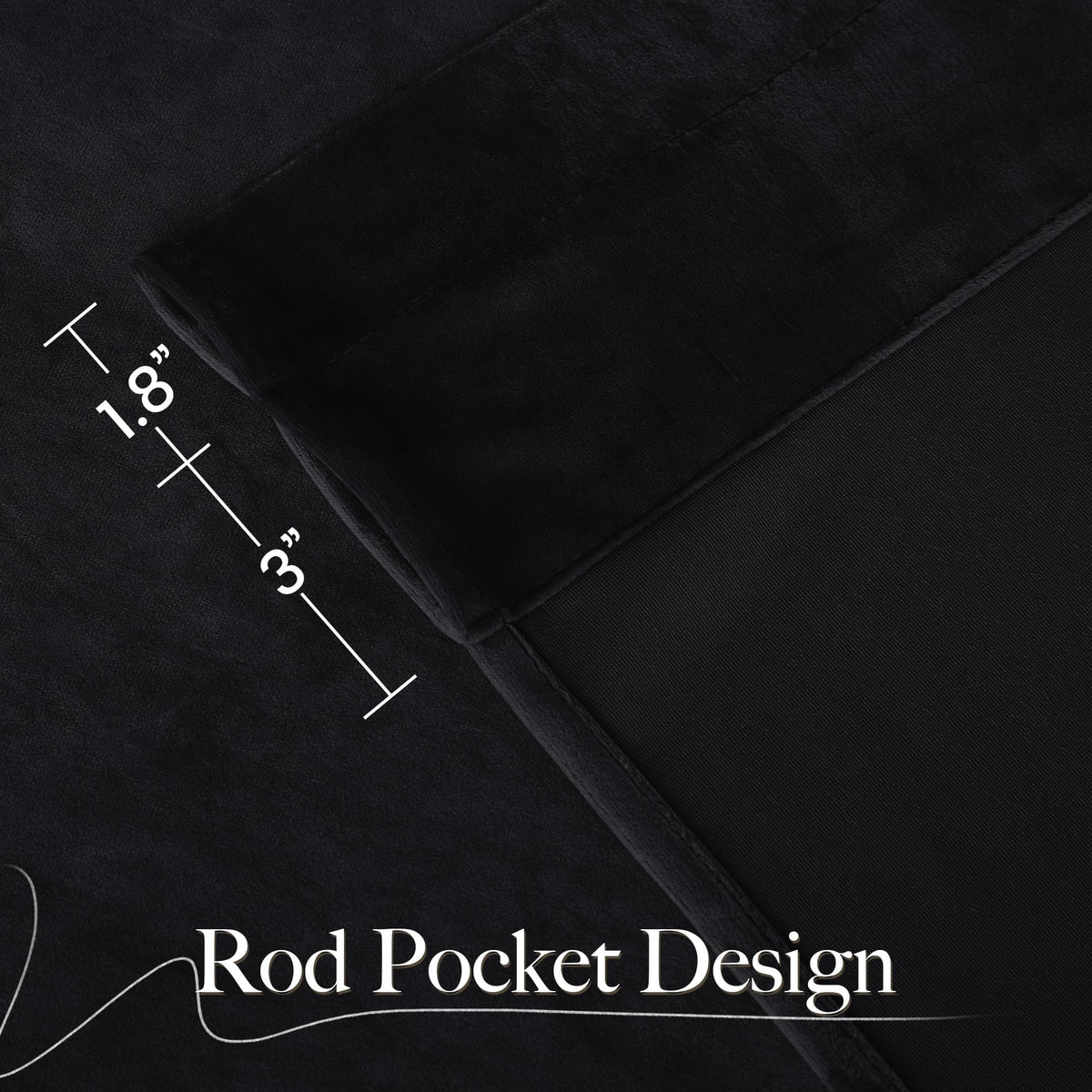 Black Out Velvet Curtains 108 inches Long N354