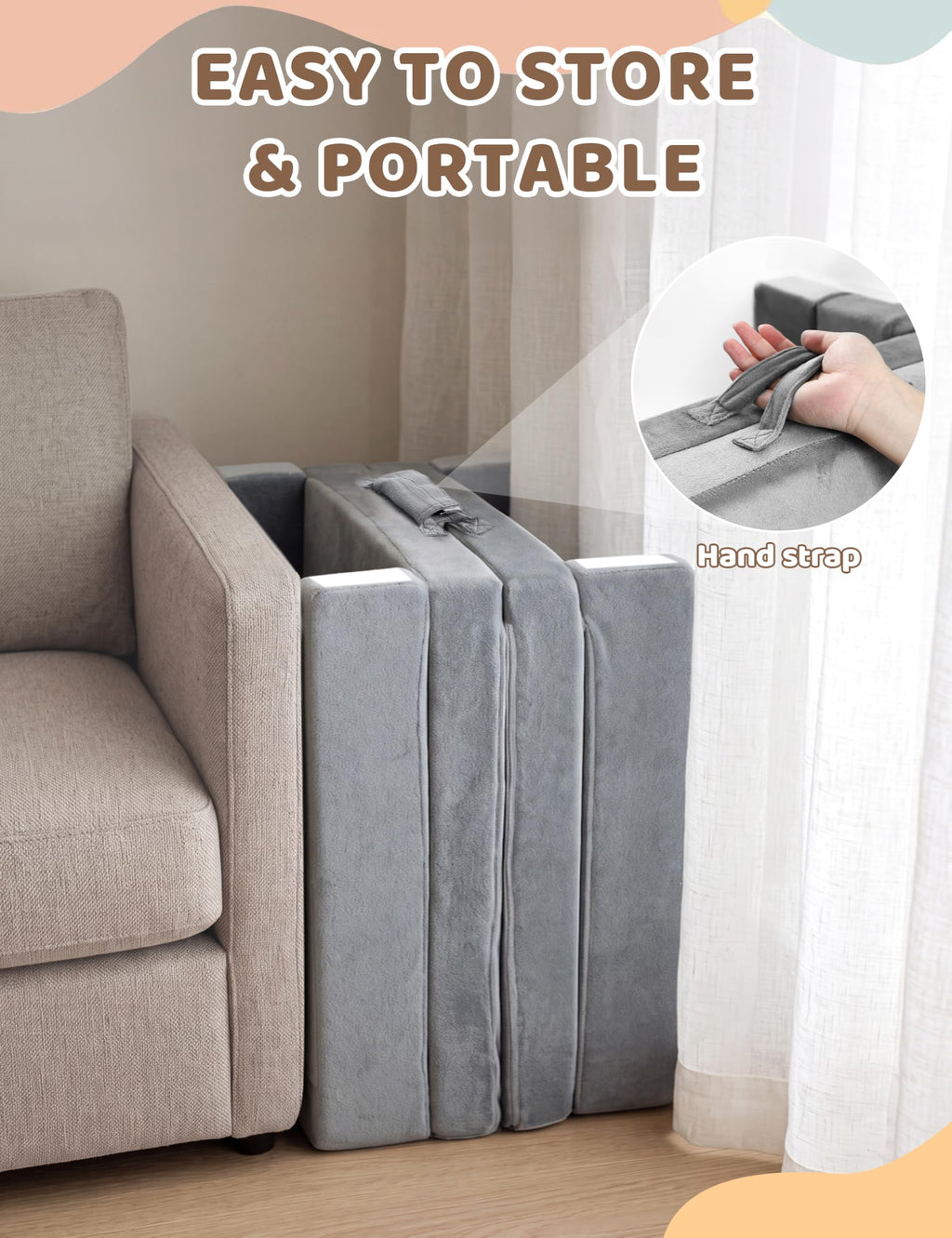 54" Portable Foldable Foam Toddler Bed N2554