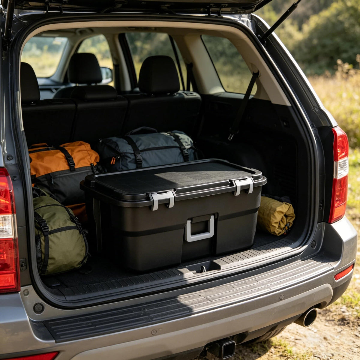 22 Gallon Black Wheeled Plastic Storage Trunk X2274