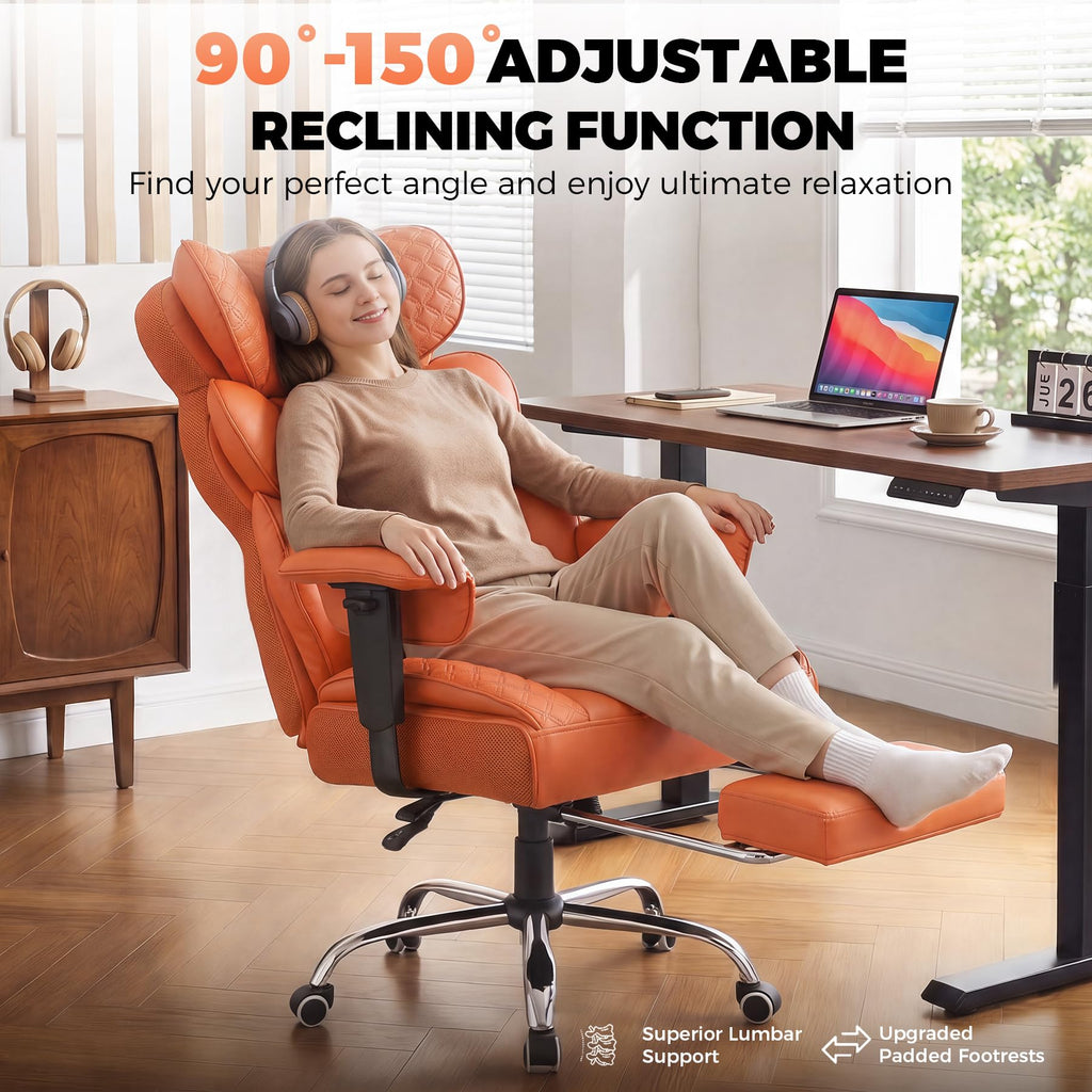 Big and Tall High Back Executive Chair with Footrest R654876