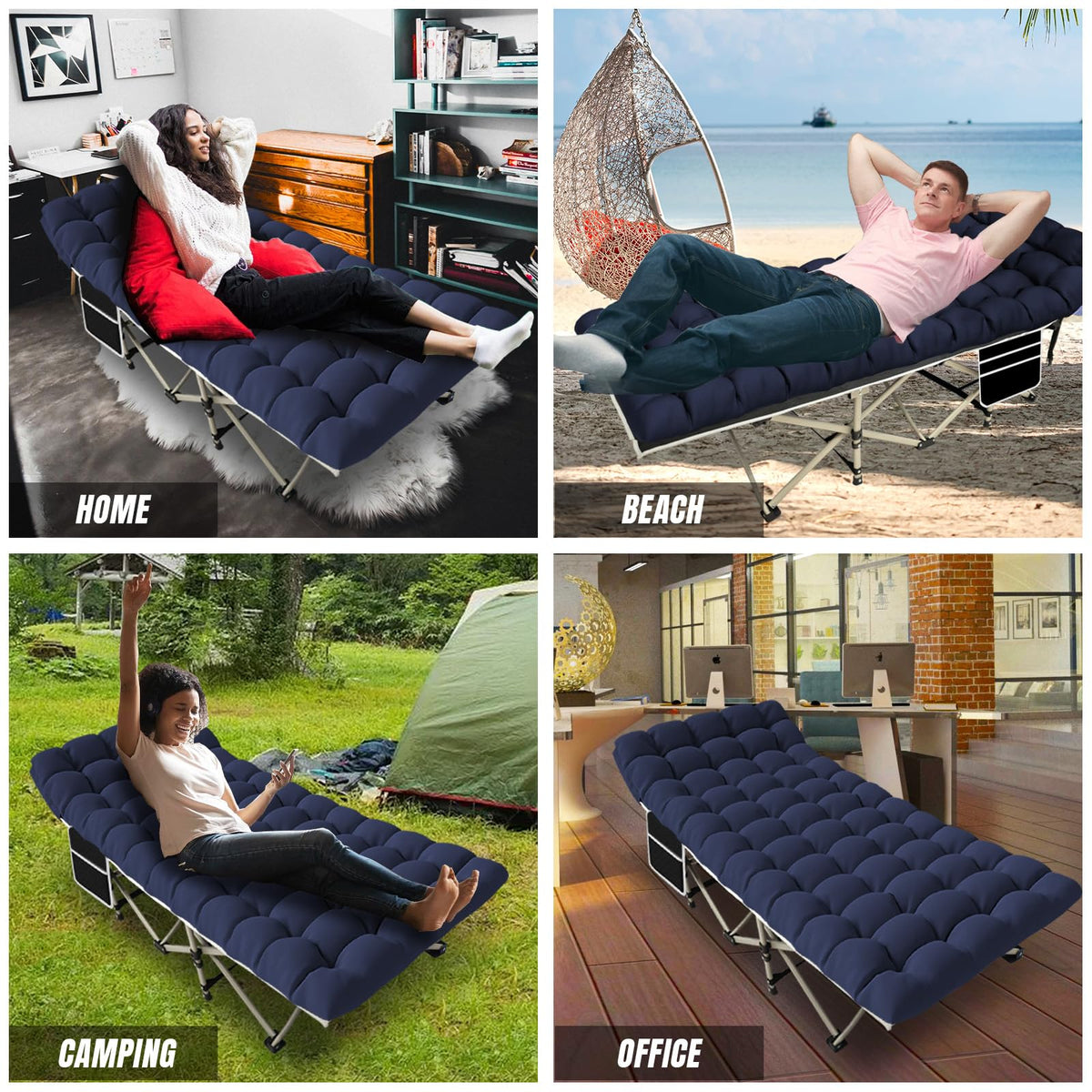 Folding Camping Cot with Removable Mattress and Carry Bag B73184