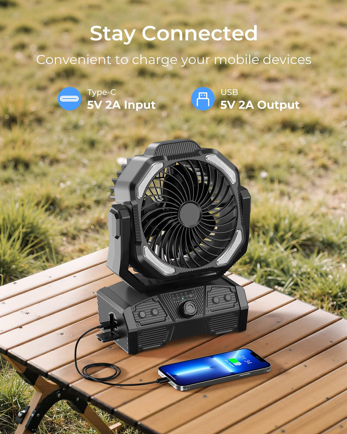 Portable Camping Fan with Remote H191