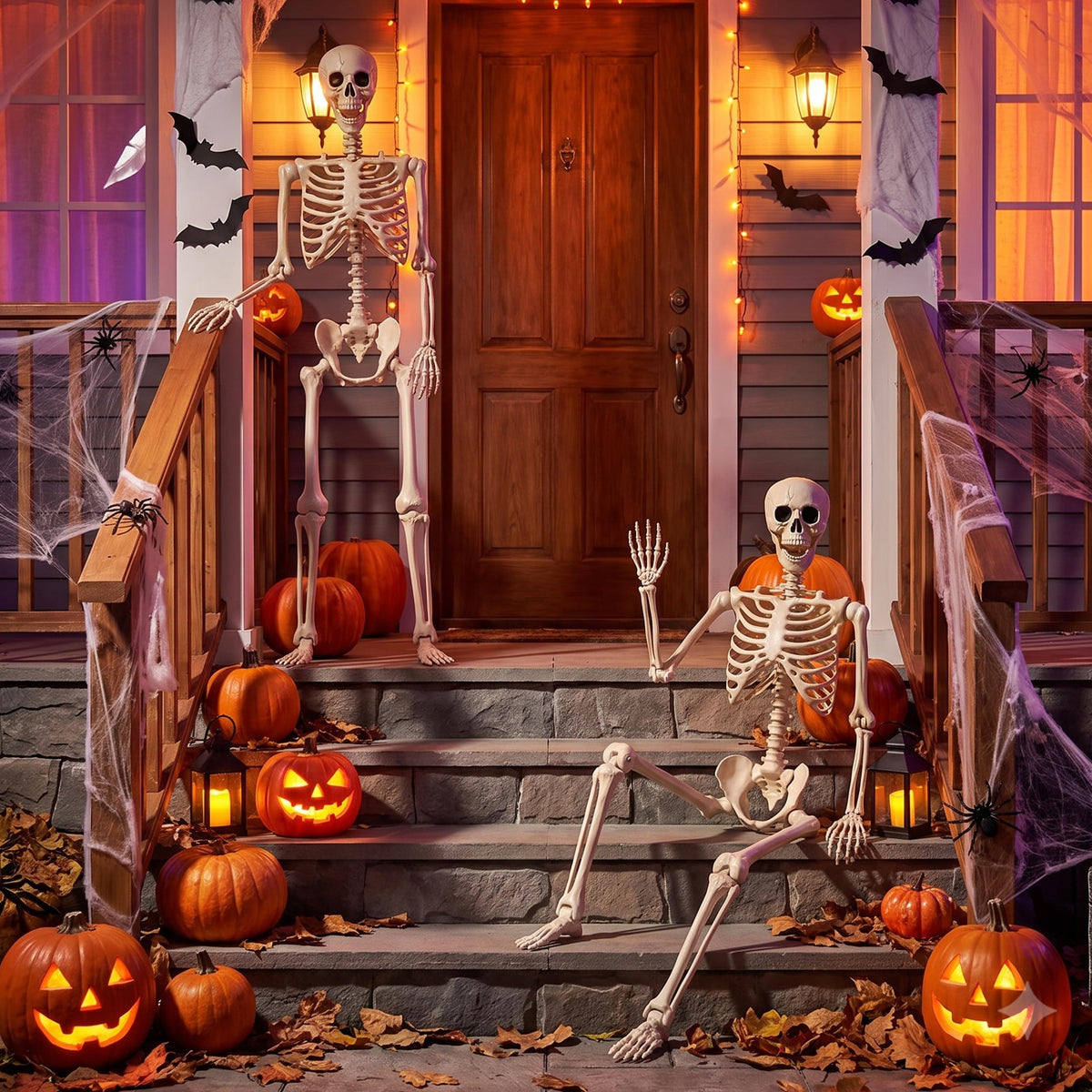 2 Pack 5.4ft Life Size Skeleton with Movable Joints C690581