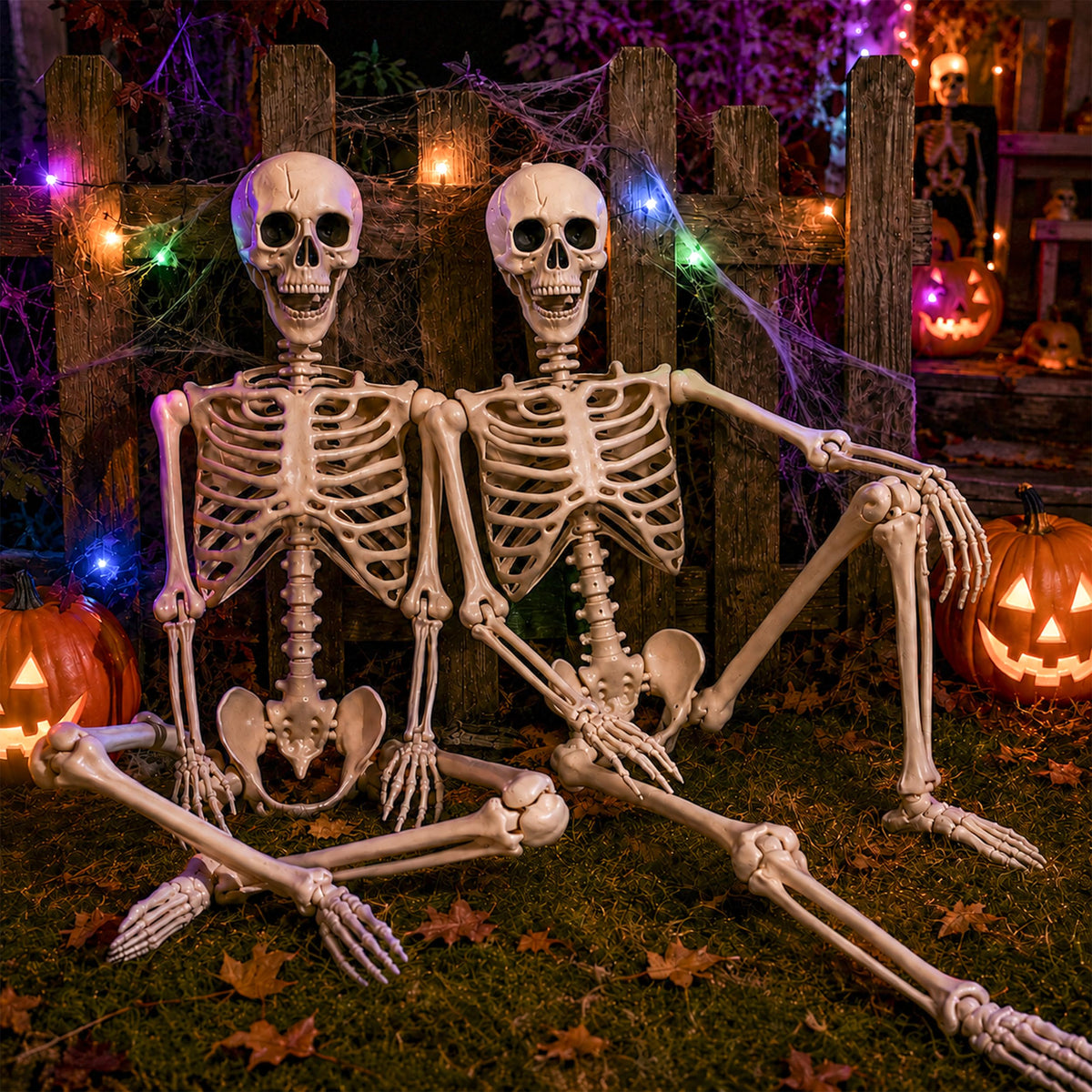 2 Pack 5.4ft Life Size Skeleton with Movable Joints C690581
