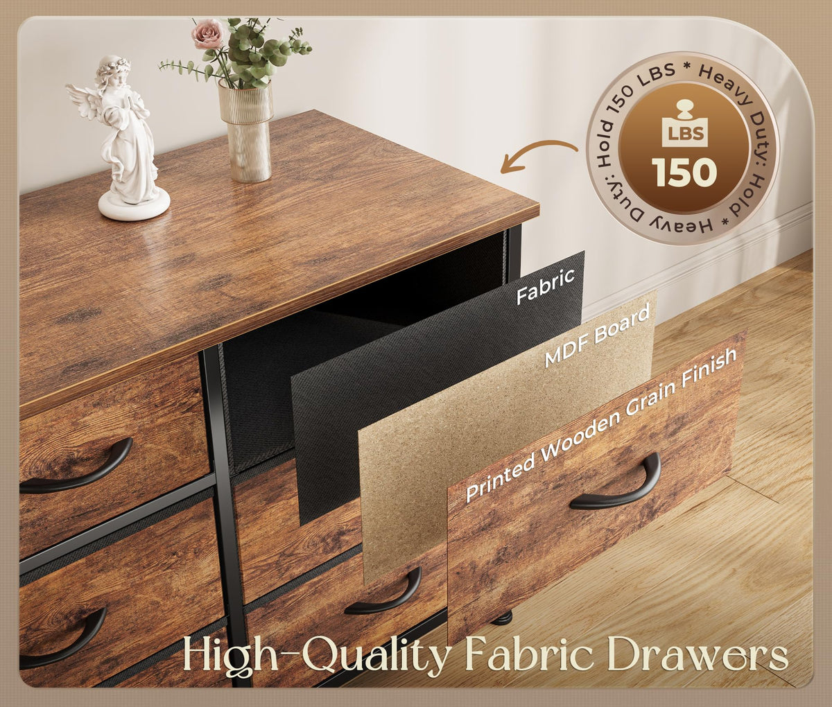 77.6" 16 Drawer Fabric Dresser R412959