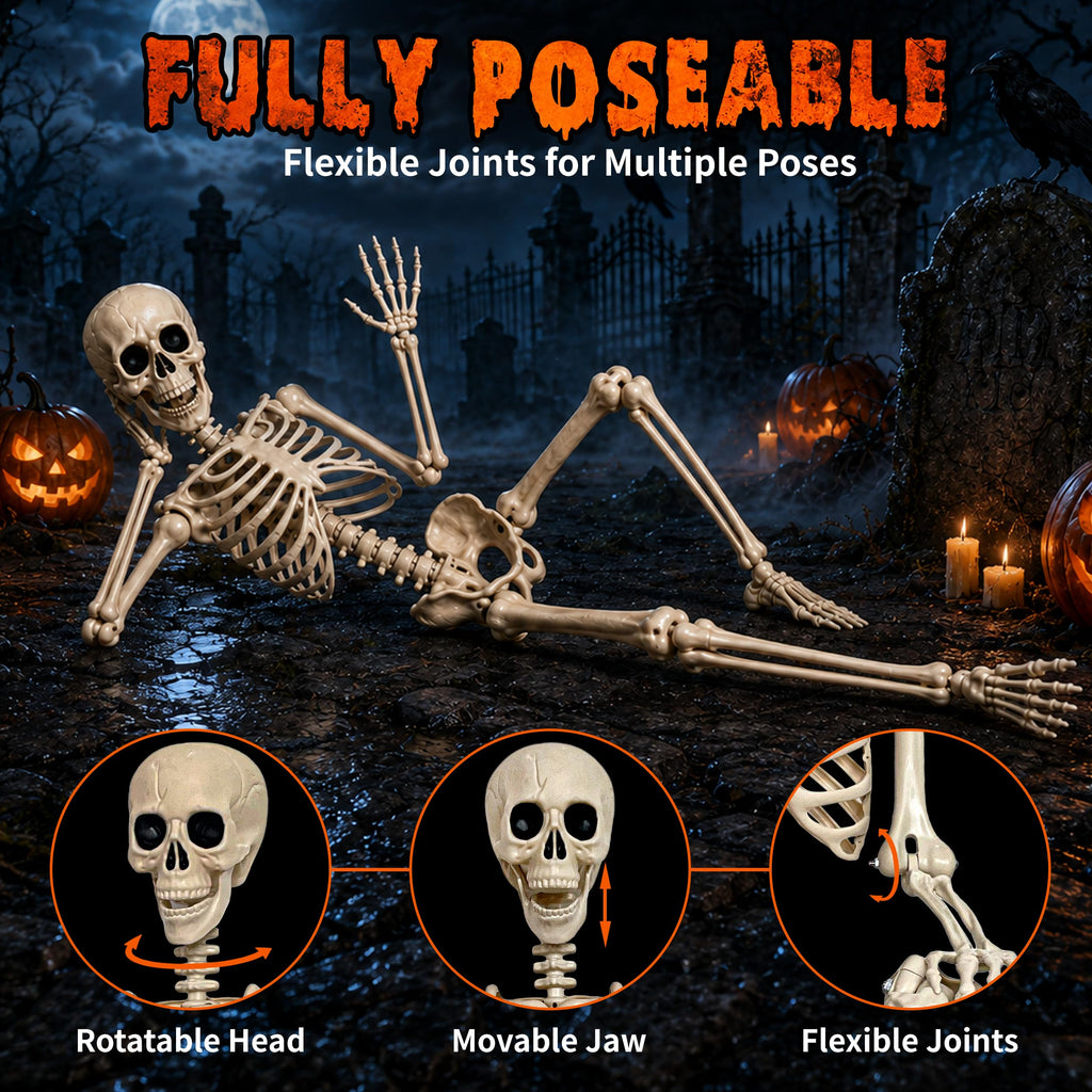 2 Pack 5.4ft Life Size Skeleton with Movable Joints C690581