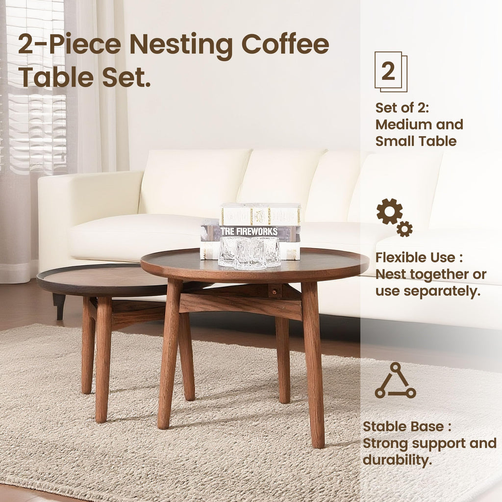 24 Round Solid Oak Coffee Table J3427
