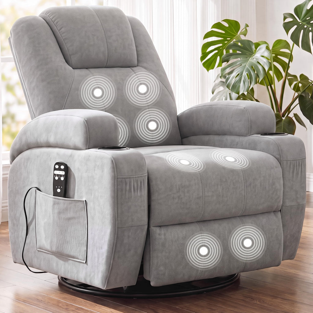 360° Swivel Rocker Recliner Chair with Massage Z6518