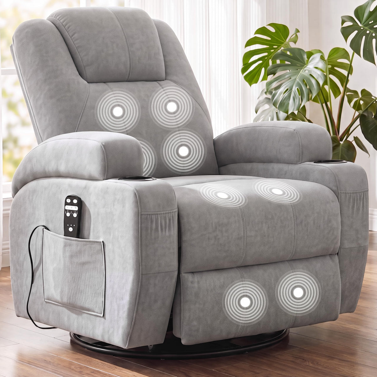 360° Swivel Rocker Recliner Chair with Massage Z6518
