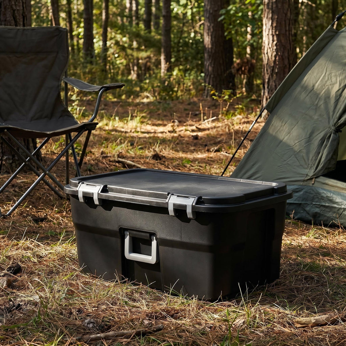 22 Gallon Black Wheeled Plastic Storage Trunk X2274