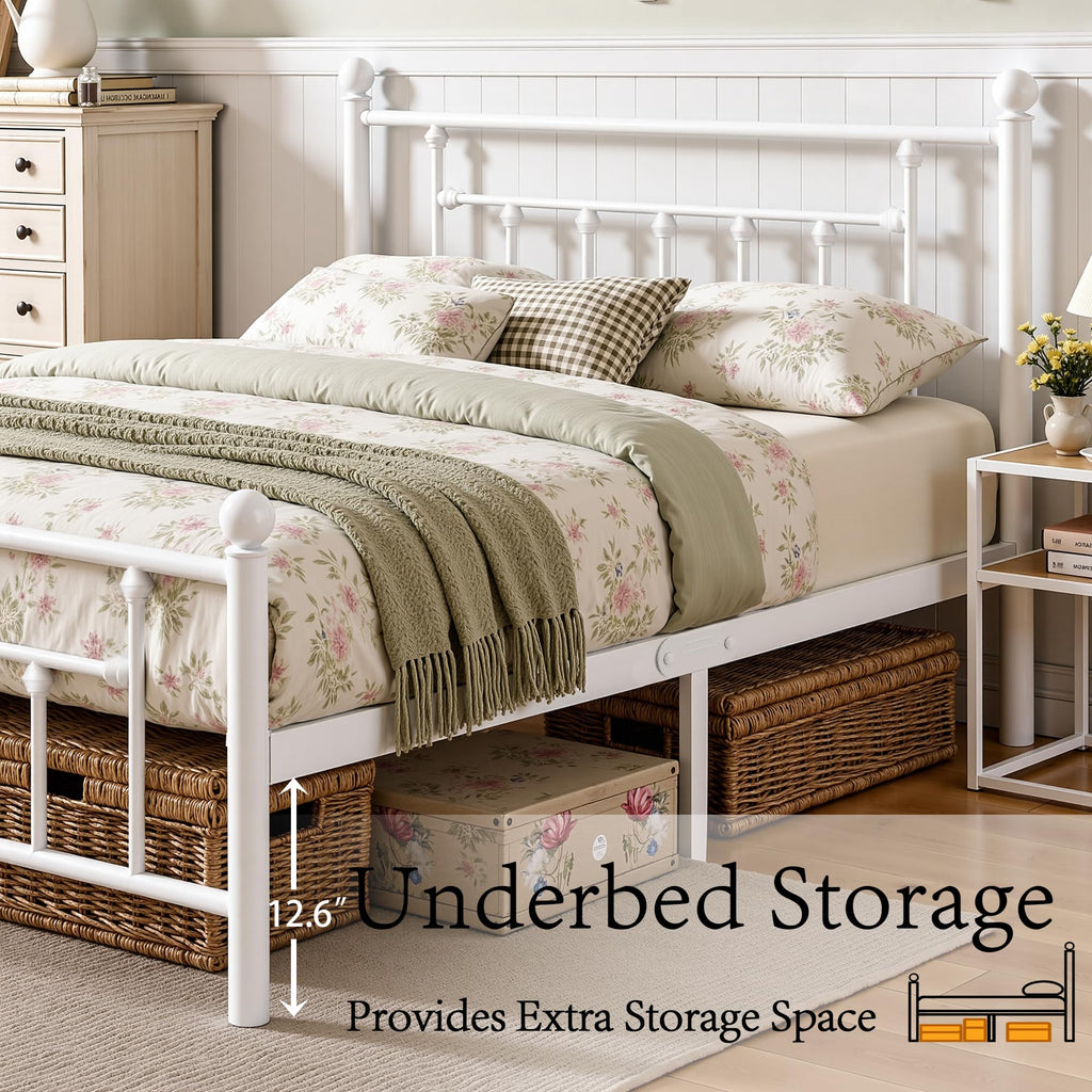 Full Size Metal Platform Bed Frame with Headboard and Footboard A794